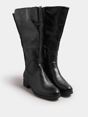 Yours Curve Black Extra Wide Fit Extra Wide Fit Stretch Knee Boots - Image 2 of 5