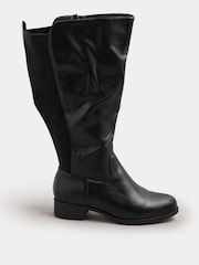 Yours Curve Black Extra Wide Fit Extra Wide Fit Stretch Knee Boots - Image 3 of 5
