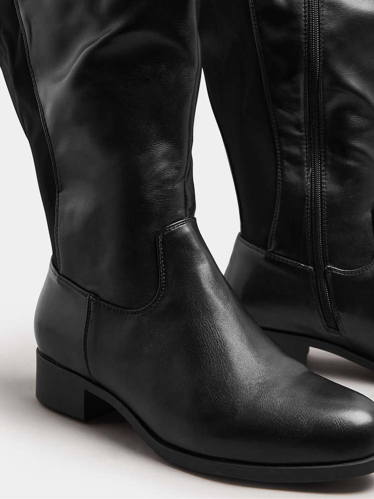 Yours Curve Black Extra Wide Fit Extra Wide Fit Stretch Knee Boots - Image 5 of 5