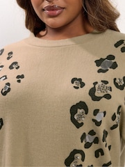 Yours Curve Natural Soft Touch Leopard Print Jumper - Image 4 of 5