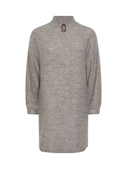 Yours Curve Brown Zip Neck Jumper Dress - Image 5 of 5