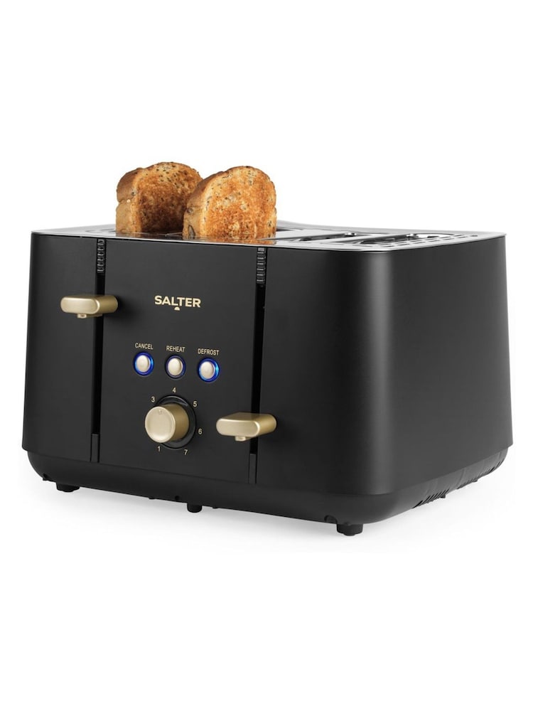 Salter Black Alchemy 4 Slice Toaster - Image 1 of 4 Salter Black Alchemy 4 Slice Toaster - Image 1 of 4