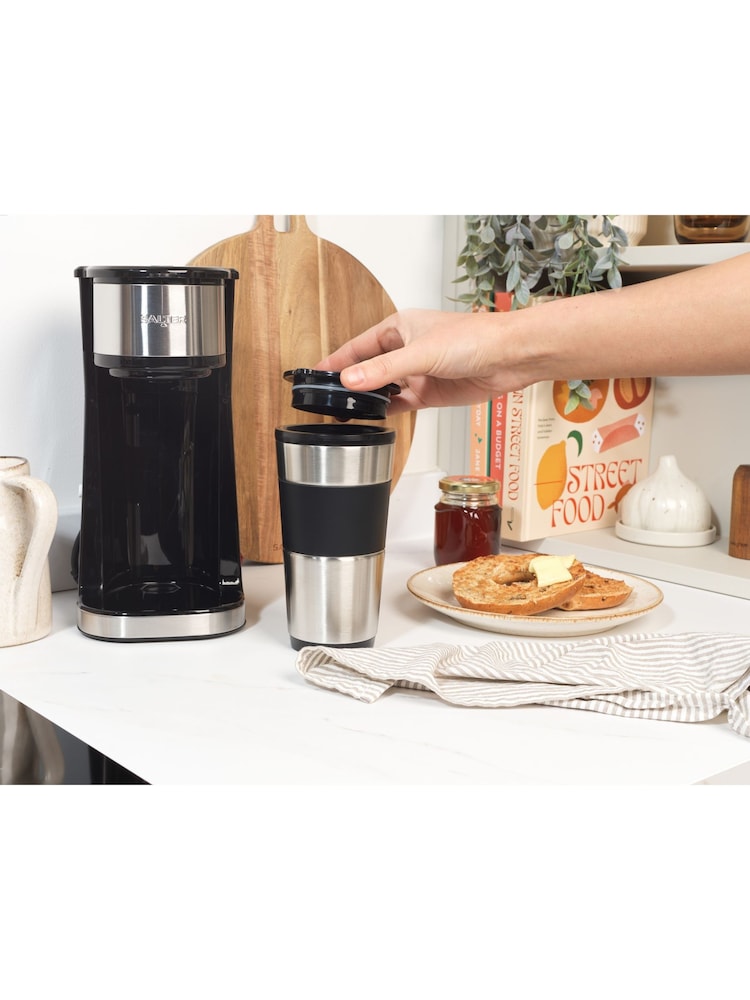 Salter Black Brew & Go Digital Coffee Maker - Image 1 of 6 Salter Black Brew & Go Digital Coffee Maker - Image 1 of 6