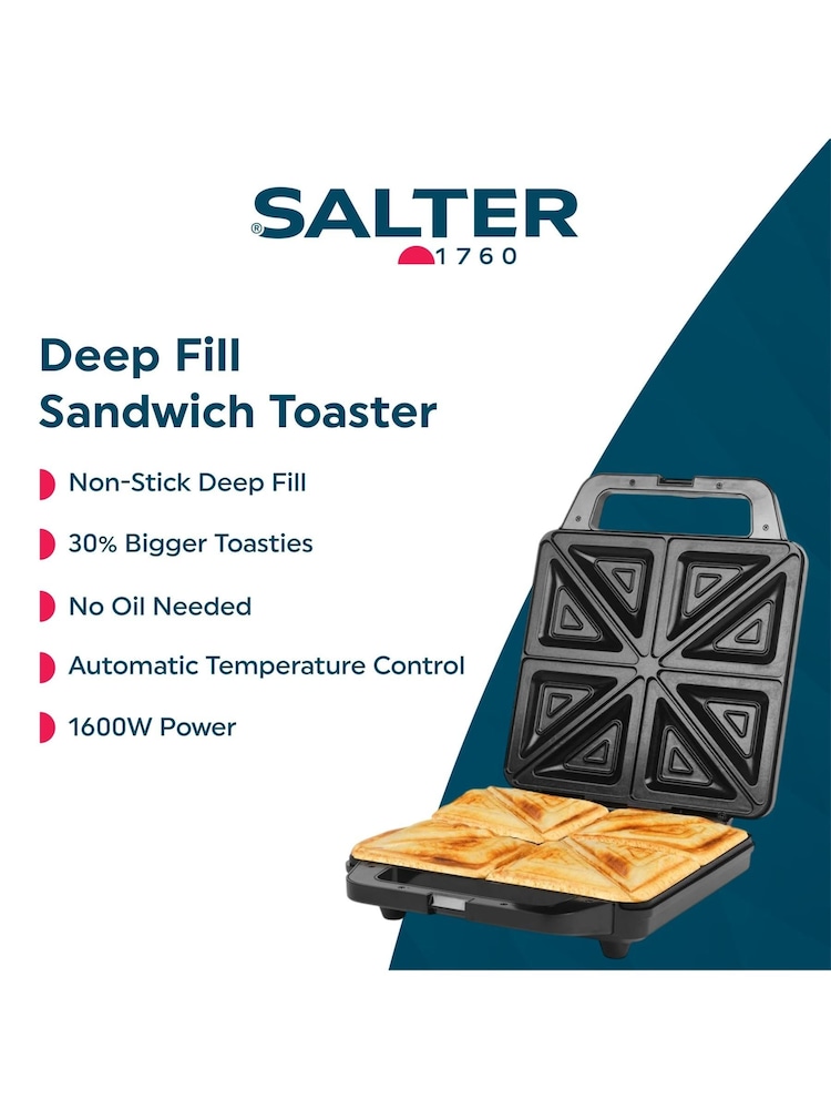 Salter Black 4 Slice Sandwich Maker - Image 4 of 4