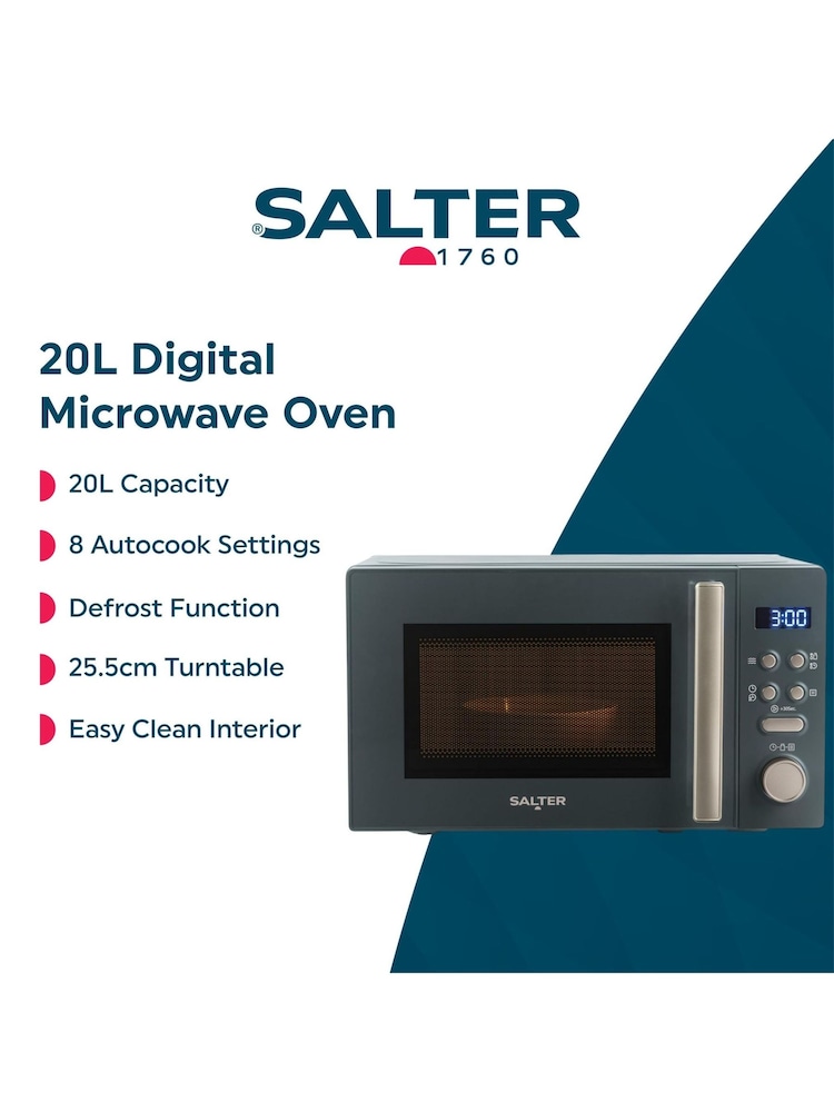 Salter Blue Marino 20L Digital Microwave - Image 9 of 9 Salter Blue Marino 20L Digital Microwave - Image 9 of 9
