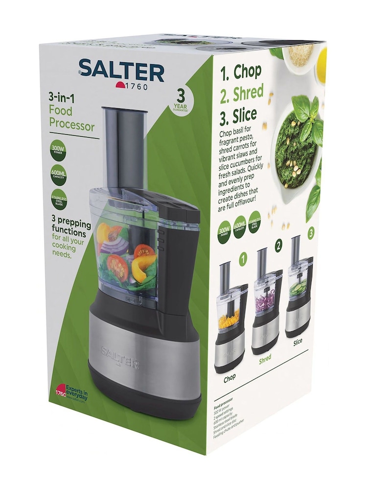 Salter Black 3-In-1 Food Processor - Image 5 of 5 Salter Black 3-In-1 Food Processor - Image 5 of 5