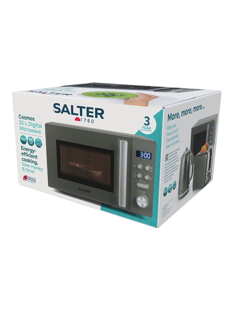 Salter Grey Cosmos 20L Digital Microwave - Image 6 of 6 Salter Grey Cosmos 20L Digital Microwave - Image 6 of 6