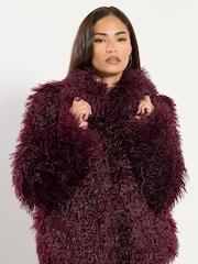 PixieGirl Petite Red Mongolian Fur Jacket - Image 1 of 6