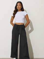 PixieGirl Petite Black Ponte Palazzo Trousers - Image 1 of 5