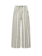 PixieGirl Petite Grey Black Stripe Wide Leg Trousers - Image 1 of 1