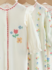 Red/White/Navy Baby Sleepsuits 3 Pack (0mths-3yrs) - Image 7 of 12