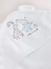 White Safari Animals Hooded Baby Towel - Image 2 of 5