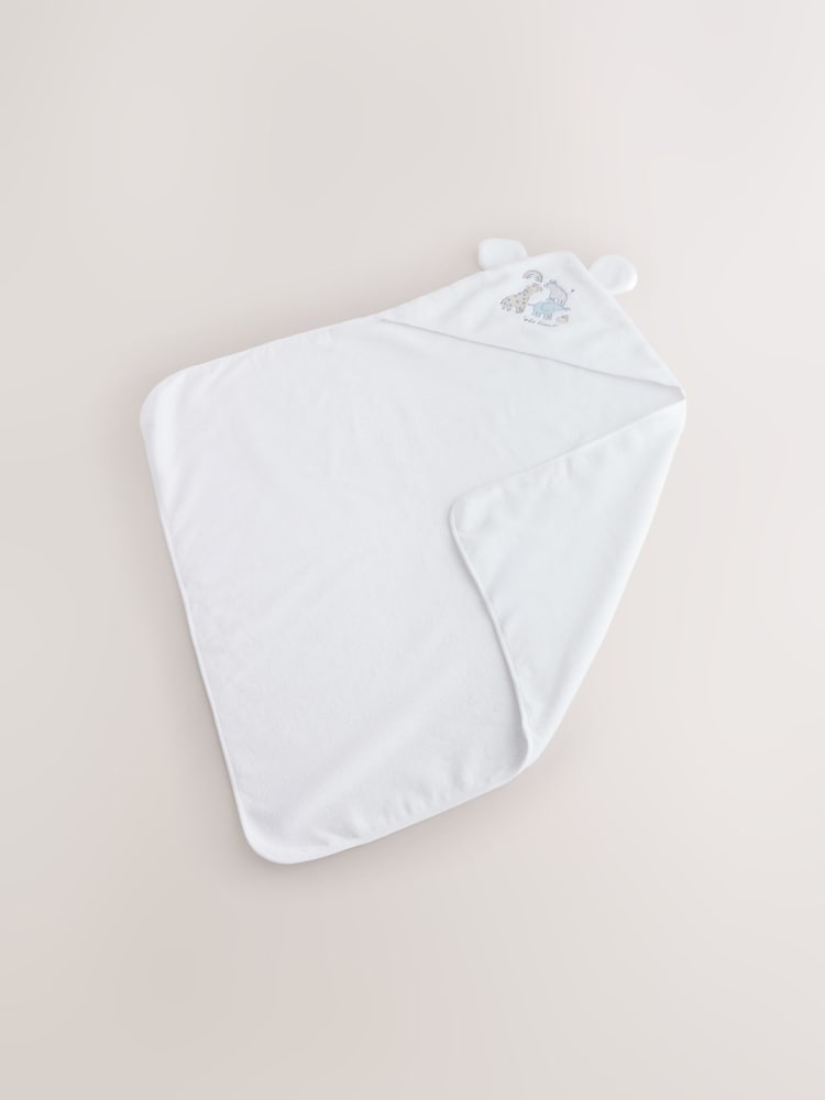 White Safari Animals Hooded Baby Towel - Image 5 of 5