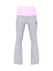 Victoria's Secret PINK Heather Grey and Pink Foldover Flares Leggings - Image 1 of 1
