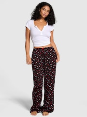 Victoria's Secret Pink Black Hearts Long Pyjama Bottoms - Image 1 of 2