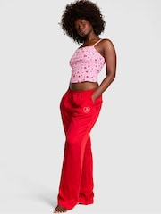 Victoria's Secret Pink Bright Vermillion Red Logo Long Pyjama Bottoms - Image 1 of 3