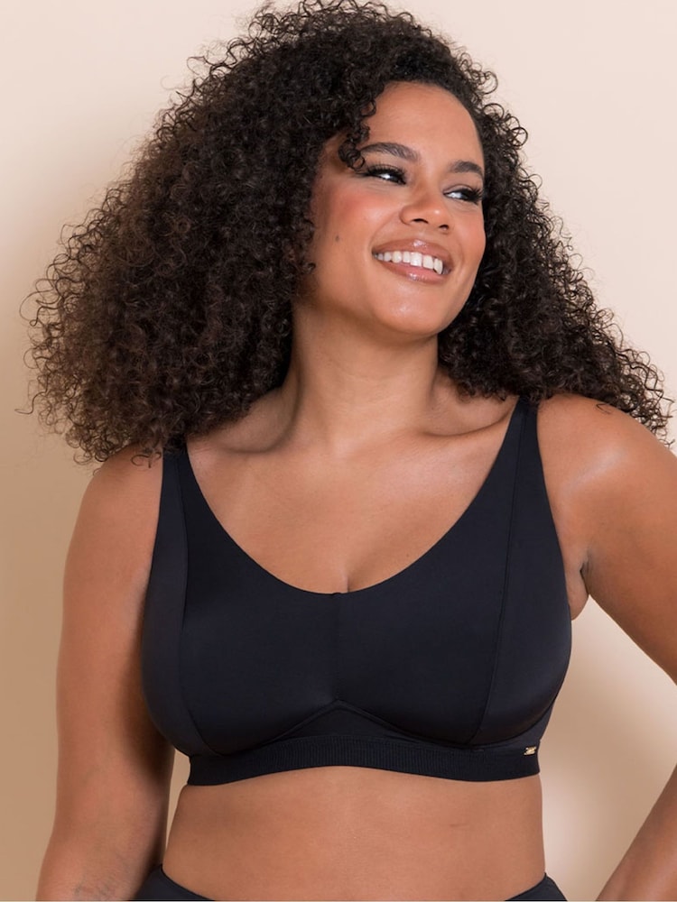 Curvy Kate Zen Non-Wired Black Bralette - Image 1 of 4 Curvy Kate Zen Non-Wired Black Bralette - Image 1 of 4