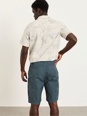 FatFace Burley Dark Teal Blue Lightweight Cargo Shorts - Image 2 of 5