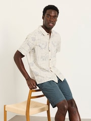 FatFace Burley Dark Teal Blue Lightweight Cargo Shorts - Image 4 of 5