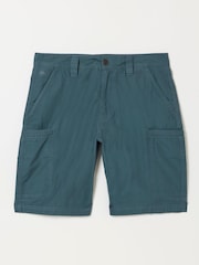 FatFace Burley Dark Teal Blue Lightweight Cargo Shorts - Image 5 of 5