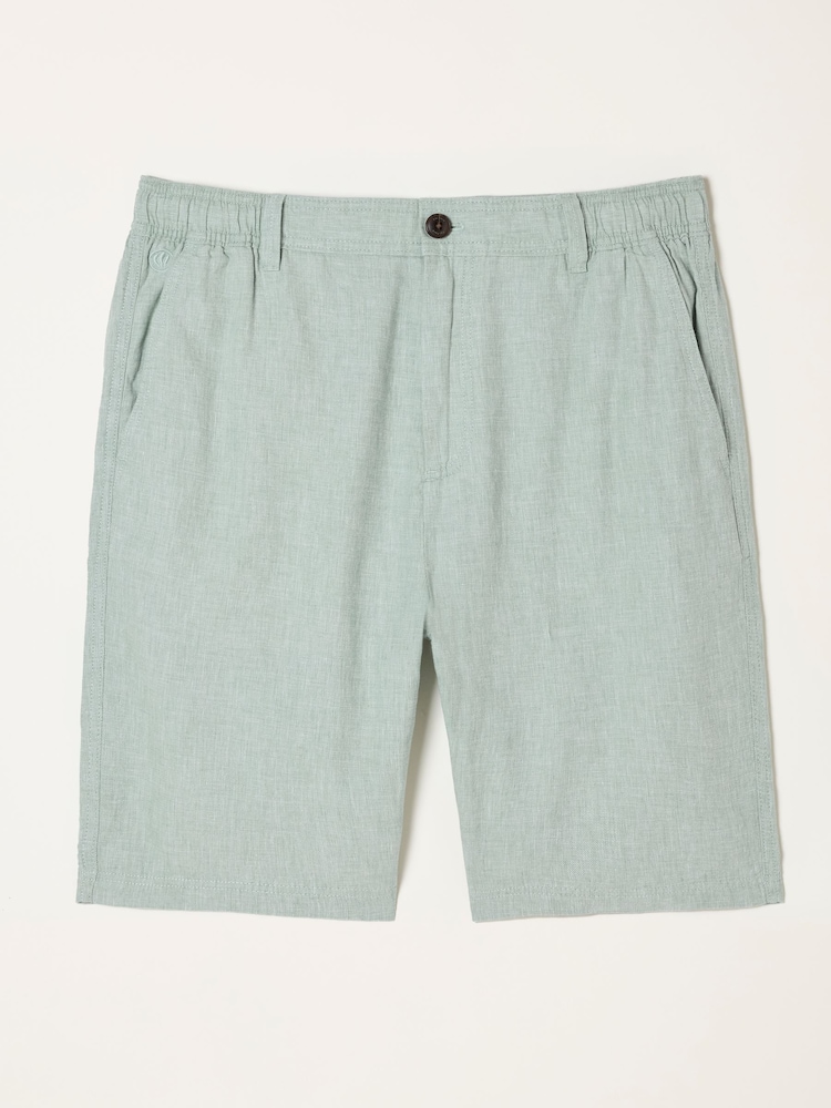FatFace Salcombe Mid Green Linen Cotton Shorts - Image 6 of 6 FatFace Salcombe Mid Green Linen Cotton Shorts - Image 6 of 6