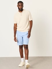 FatFace Salcombe Dusky Blue Linen Cotton Shorts - Image 3 of 6