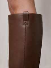 Chocolate Brown Forever Comfort® Pull On Knee High Heeled Boots - Image 10 of 14