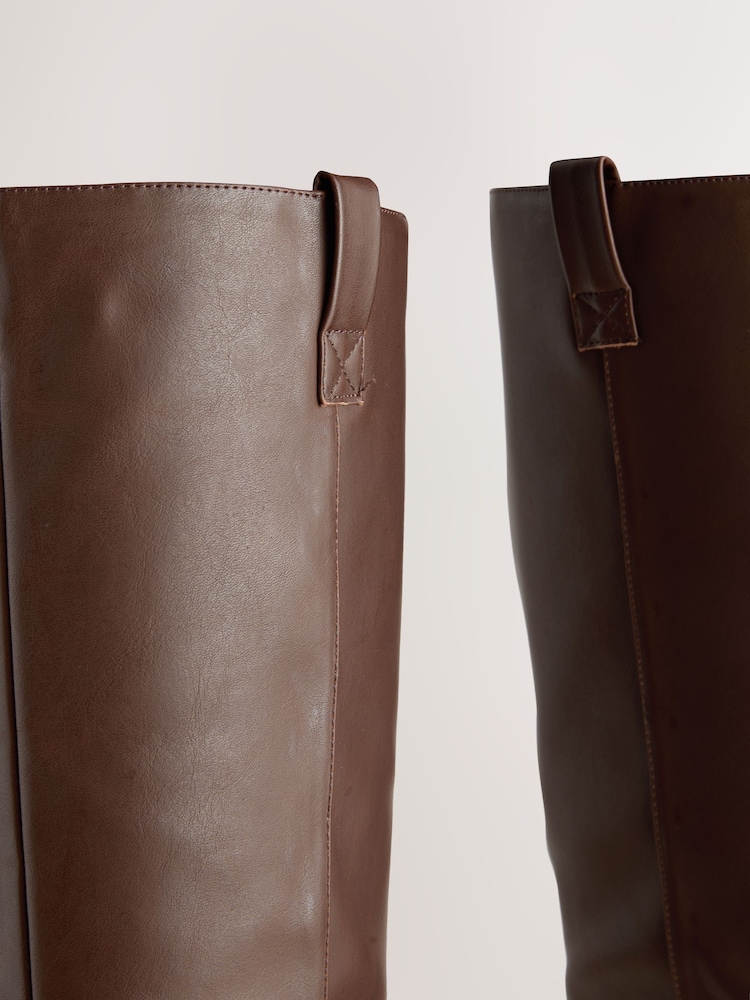 Chocolate Brown Forever Comfort® Pull On Knee High Heeled Boots - Image 14 of 14