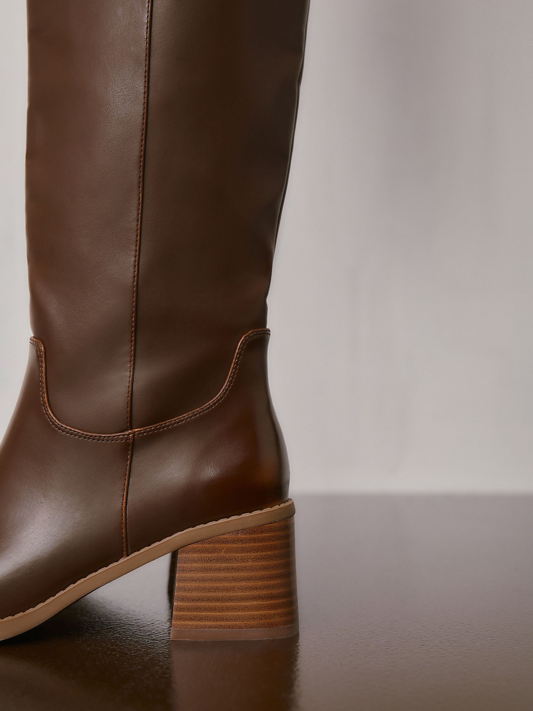 Buy Chocolate Brown Forever Comfort® Pull On Knee High Heeled