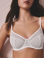 Black/Pink/White Non Pad Full Cup Lace Bras 3 Pack - Image 4 of 14