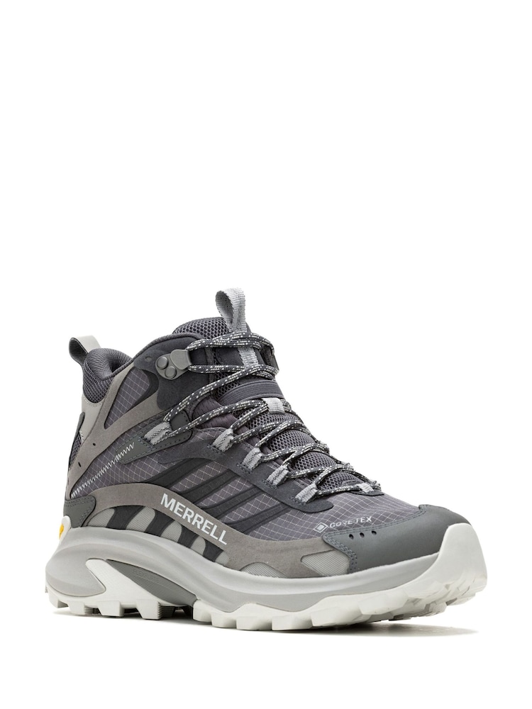 Merrell Grey Moab Speed 2 Mid GORE-TEX Hiking Boots - Image 2 of 4 Merrell Grey Moab Speed 2 Mid GORE-TEX Hiking Boots - Image 2 of 4