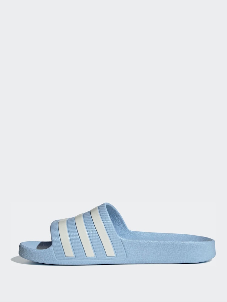 adidas Blue Adilette Aqua Sliders - Image 2 of 10 adidas Blue Adilette Aqua Sliders - Image 2 of 10