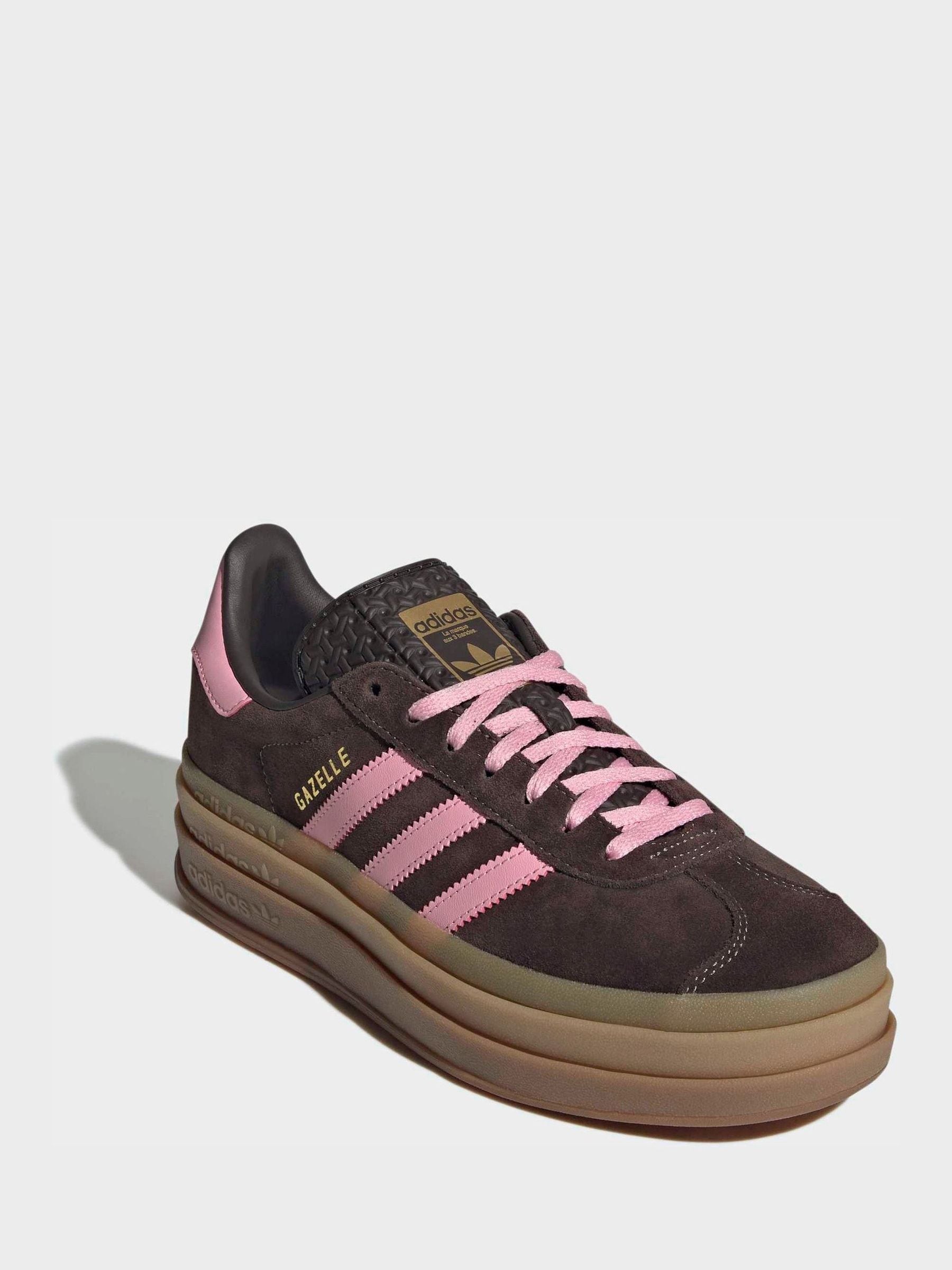 Buy adidas Originals Brown/Pink Gazelle Bold W Trainers from Next