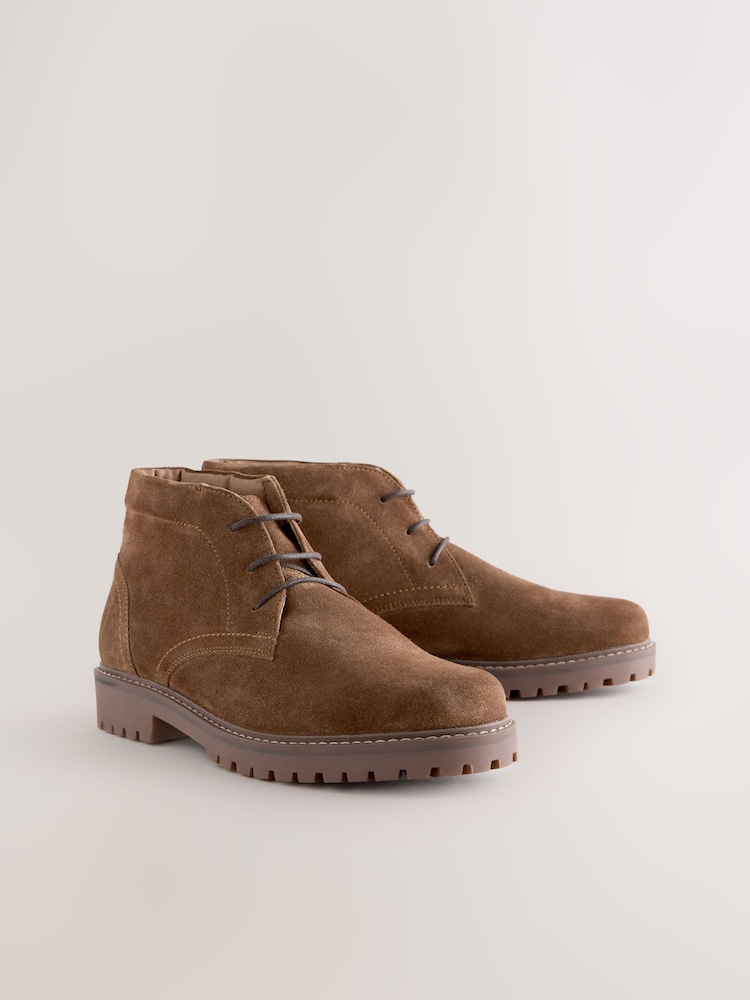 Tan Brown Rugged Leather Ankle Boots - Image 2 of 5 Tan Brown Rugged Leather Ankle Boots - Image 2 of 5