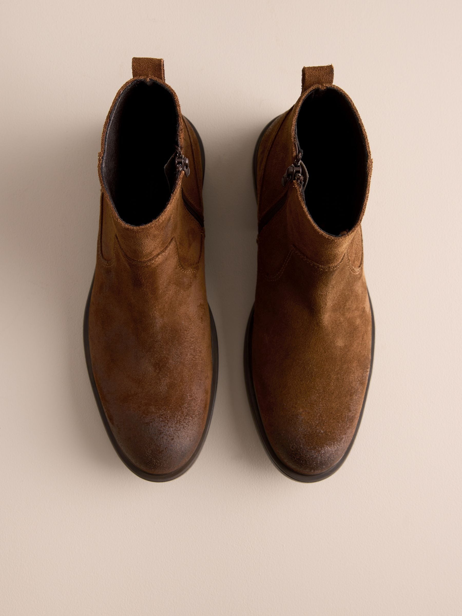 Buy Brown Zip-Up Suede Chelsea Boots from Next Singapore