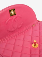 Sign of the Times Pink Vintage 1986 Lambskin Leather Half Moon Cross-Body Bag - Image 3 of 6