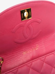 Sign of the Times Pink Vintage 1986 Lambskin Leather Half Moon Cross-Body Bag - Image 6 of 6