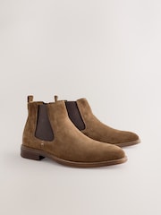 Tan Brown Suede Chelsea Boots - Image 1 of 7