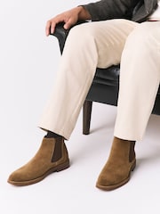 Tan Brown Suede Chelsea Boots - Image 2 of 7