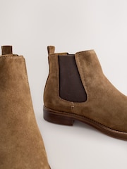Tan Brown Suede Chelsea Boots - Image 5 of 7