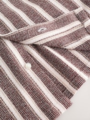 Chocolate Brown Short Sleeve Textured Stripe Shirt and Shorts Set (3-16yrs) - Image 5 of 8