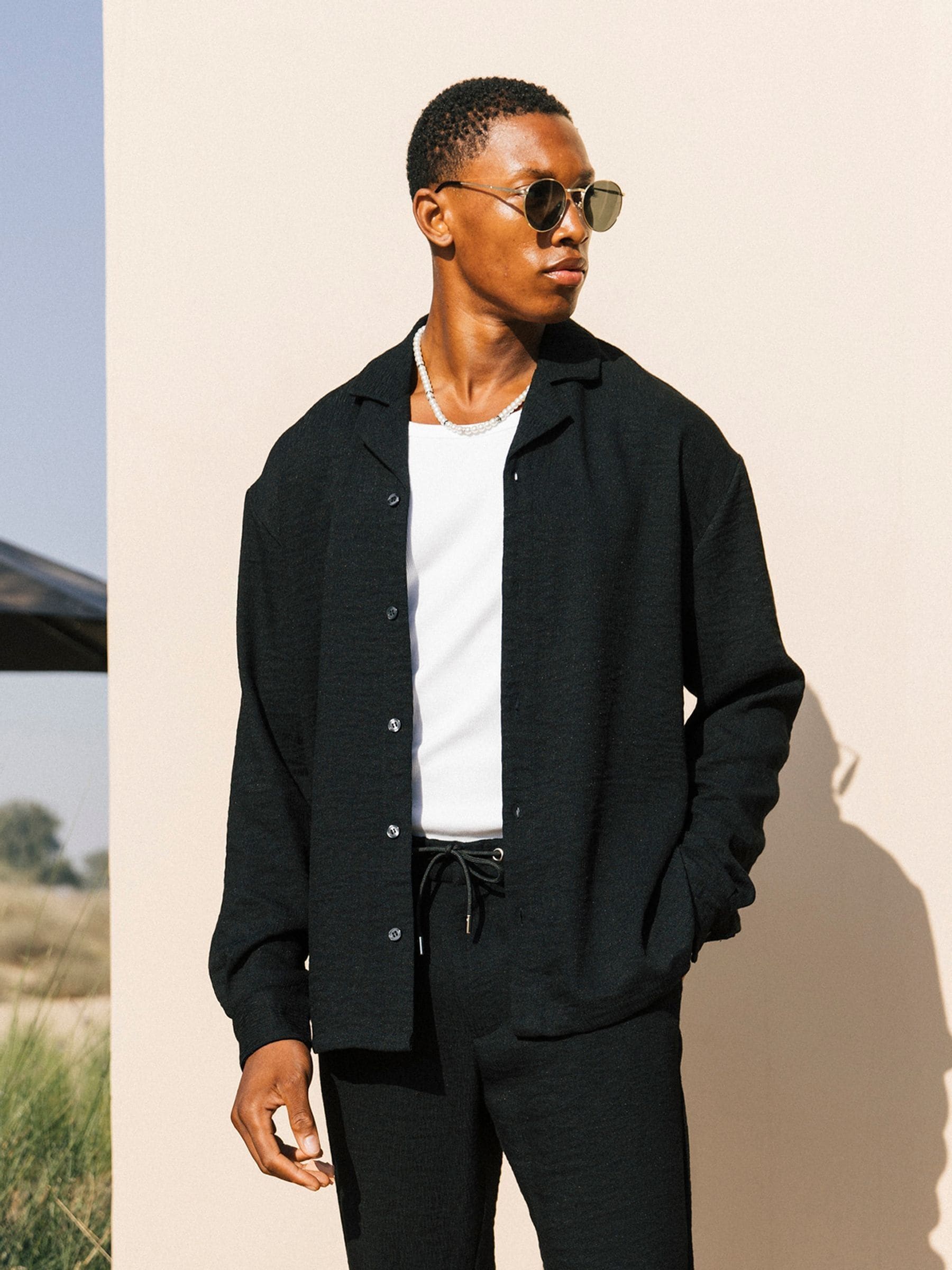 Buy MAUVAIS Black Fiorano Long Sleeve Shirt from Next USA