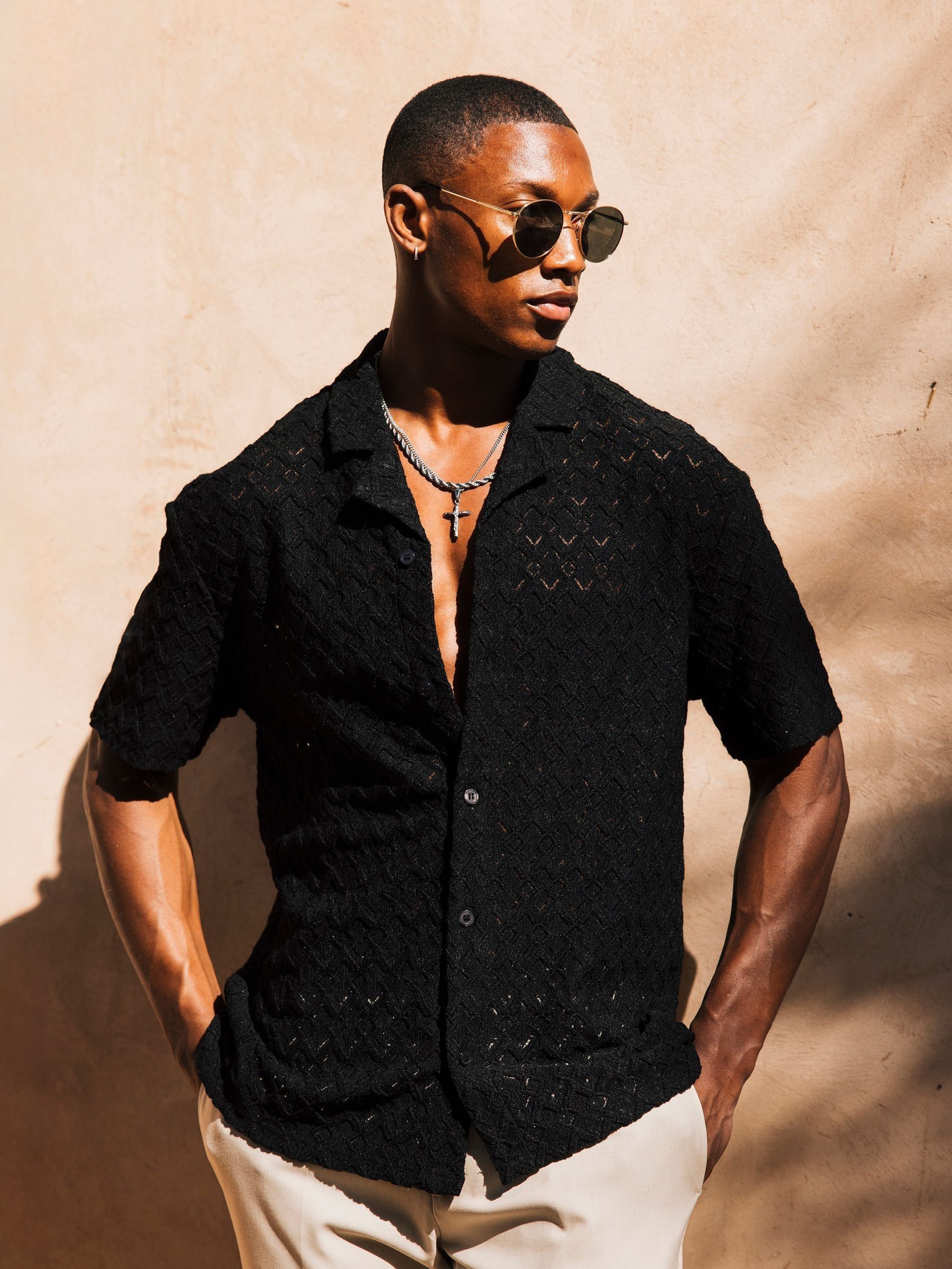 MAUVAIS Black Moreno Crochet Shirt