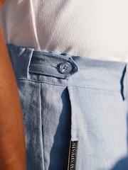 MAUVAIS Blue Nammos Pure Linen Tailored Shorts - Image 5 of 8