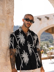 MAUVAIS Black Amante Relaxed Embroidered Shirt in Black - Image 2 of 6
