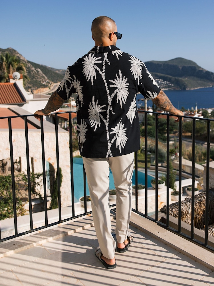 MAUVAIS Black Amante Relaxed Embroidered Shirt in Black - Image 2 of 7 MAUVAIS Black Amante Relaxed Embroidered Shirt in Black - Image 2 of 7