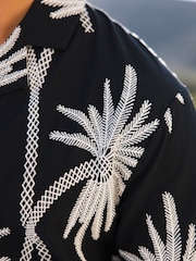 MAUVAIS Black Amante Relaxed Embroidered Shirt in Black - Image 6 of 6