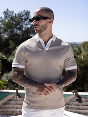 MAUVAIS Como Swirl Geo Jacquard Polo Shirt - صورة 1 من 6