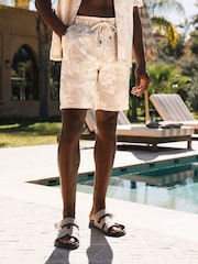 MAUVAIS Cream Kandima Floral Shorts with Linen - Image 1 of 6