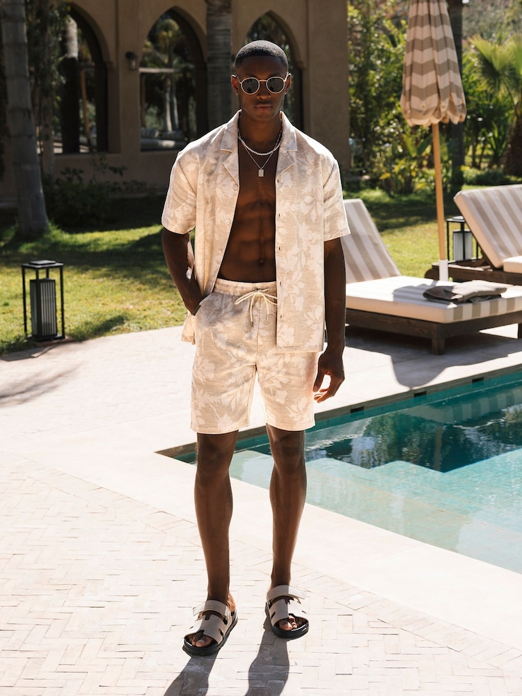 MAUVAIS Cream Kandima Floral Shorts with Linen - Image 2 of 6 MAUVAIS Cream Kandima Floral Shorts with Linen - Image 2 of 6
